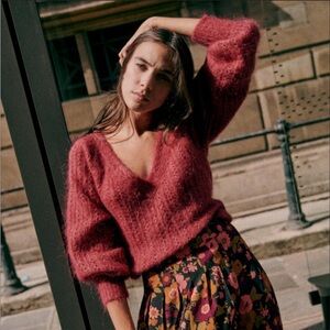 Sezane Rosa Kid-Mohair Sweater